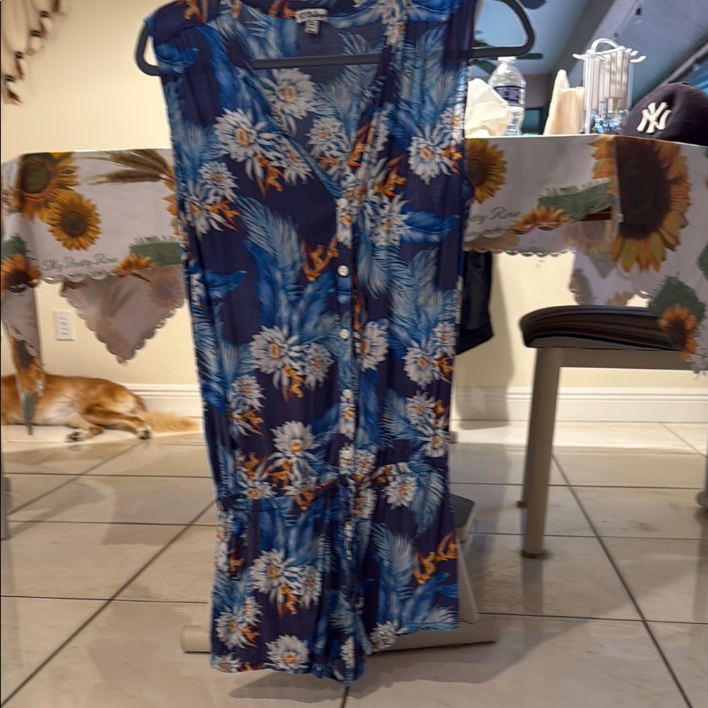 P.J. Salvage Blue and White Romper Chic and Comfortable